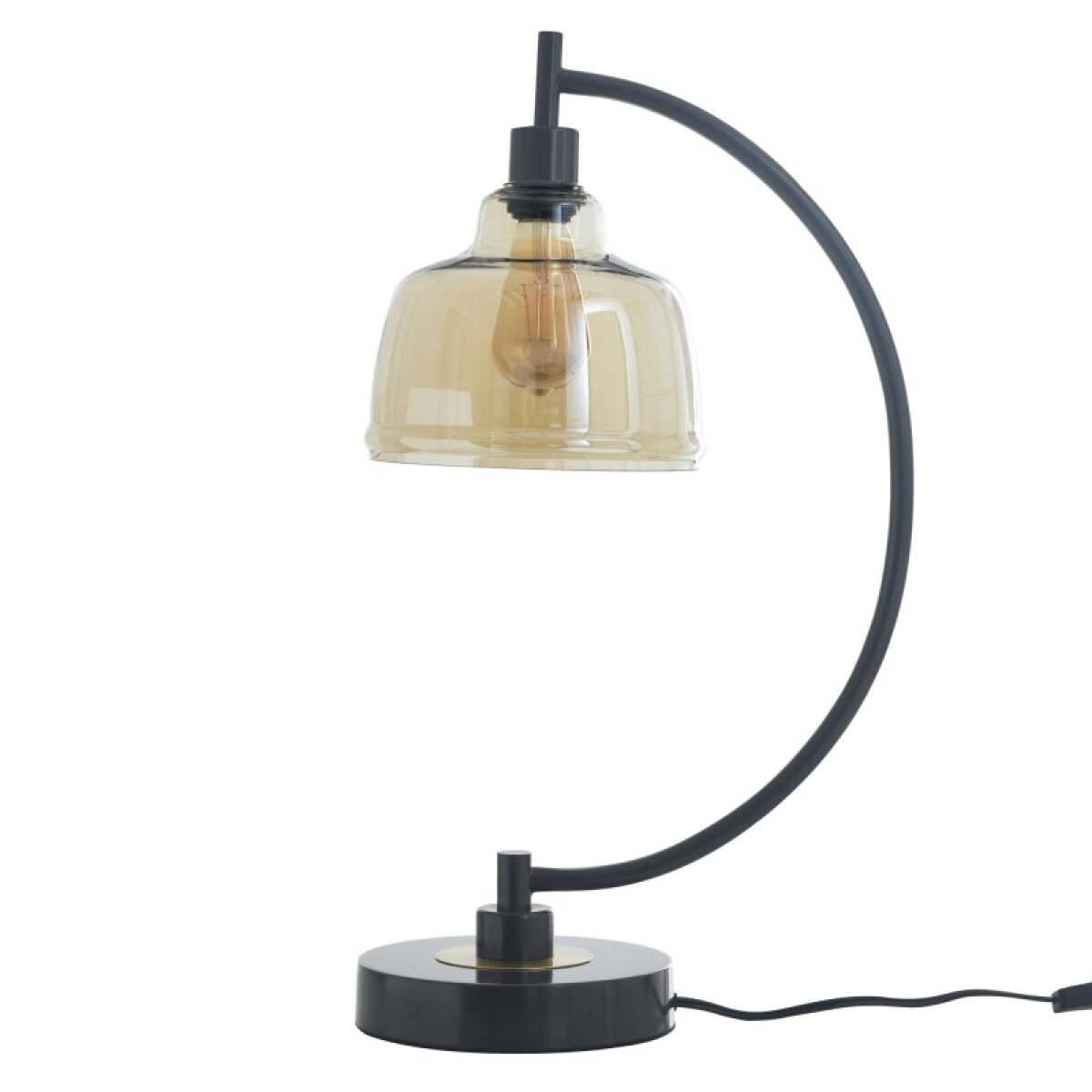 85dae45dba31c830f3d84195715afcff Black Water Table Lamp 25in Metal Base With Glass Pendant Shade 40 Watts On-off Switch Ediso - Image 1