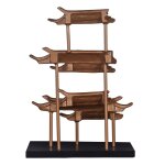 Dann Foley Lifestyle Asian Inspired Pagoda Tiered Tower In Brass And Black Iron Finish - Image 8