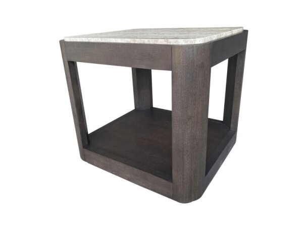 Rect End Table With Stone Top