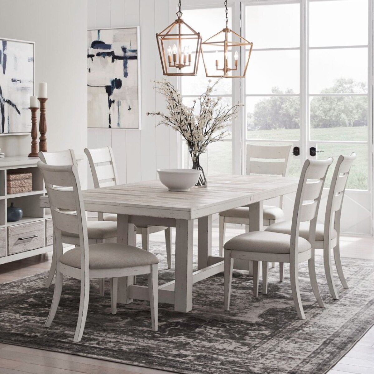 86b35e778d382a0b8fa22e3214d80de7 Backroads 7 Piece Trestle Table Set - Image 1