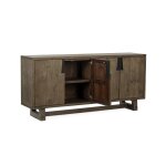 Lyra Solid Wood 4dr Buffet - Smoke Brown - Image 4
