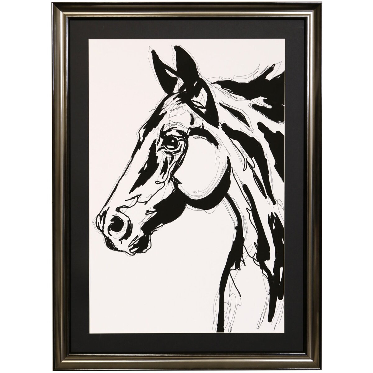 86c7440184a1e75bcef99c6d9898ec7f Stallion Framed Art | Framed Giclee Abstract Matted Behind Glass - Image 1
