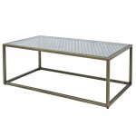 Christian Rectangular Iron & Glass Cocktail Table