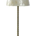 Capiz Slim Buffet Lamp Steel And Crystal In Aged Brass Finish On Skinny Beeded Body - Image 3