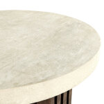 Aspen Solid Wood Round End Table - Antique White/distressed Brown - Image 6