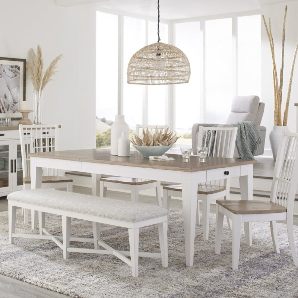 87e0bbe566f5d6f38157cea2e8c1aae1 Americana Modern Dining Rectangular Dining Table 60-78" X 38" (18" Leaf) - Image 1