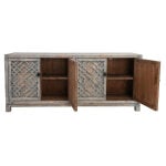 Antigua Solid Wood 4dr Cabinet - Timeworn Gray - Image 4