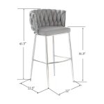 Austin Allen James Fabric Woven Chair Silver Frame - Image 6