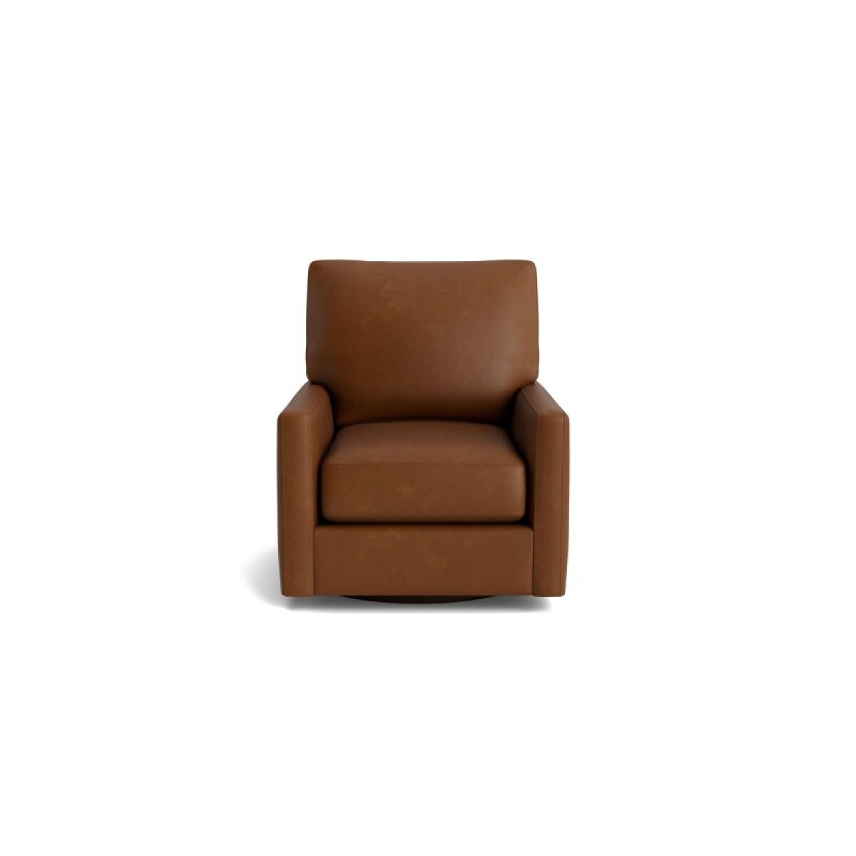 887dbb836b3cb95450eab3db6fa5328f True Custom™ True Custom® Leather Track Arm Swivel Chair - Image 1