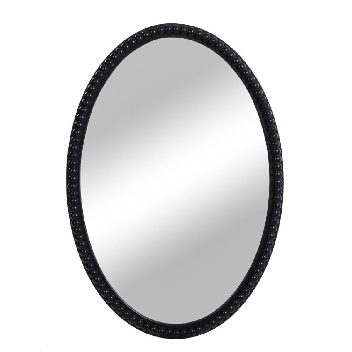 88a924723422864f2855507cbc6a7245 Black Oval Beaded Mirror Framed Wall Mirror - Image 1