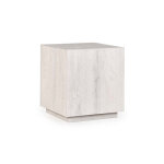 Layne Solid Wood Square End Table - Milk White