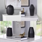 Dann Foley Lifestyle Set Of Small Vases Satin Black Ceramic - Image 3