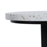 Ebony Pedestal Drinking Table With White And Gold Flaked Top And Accented Base - Image 4
