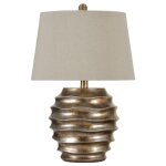 Georgian Silver Ridged Organic Form Table Lamp 150 Watts