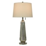 Mercury Glass Ribbed Glass Body Table Lamp With Single Pull Chain 100 Watts - Image 8