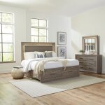 Horizons Queen Storage Bed, Dresser & Mirror