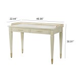 Gloss Linen Dann Foley Lifestyle Two Drawer Wooden Desk - Image 6