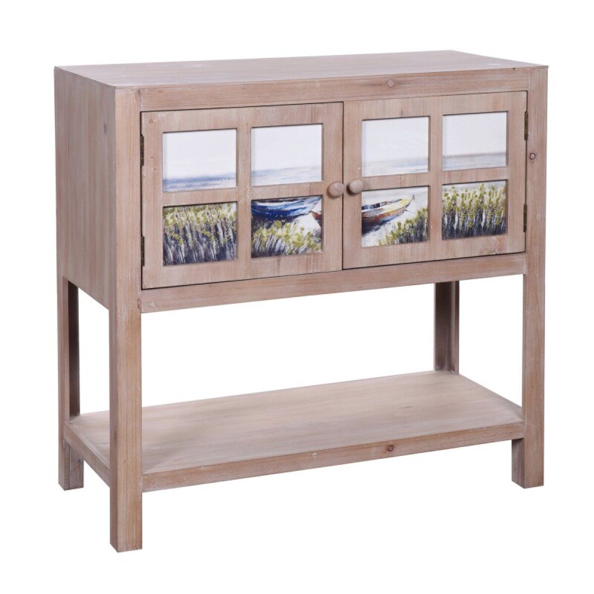 8c0d3b6b35446847bdb95ae06e06ef66 Beached Wood Two Door Cabinet - Image 1