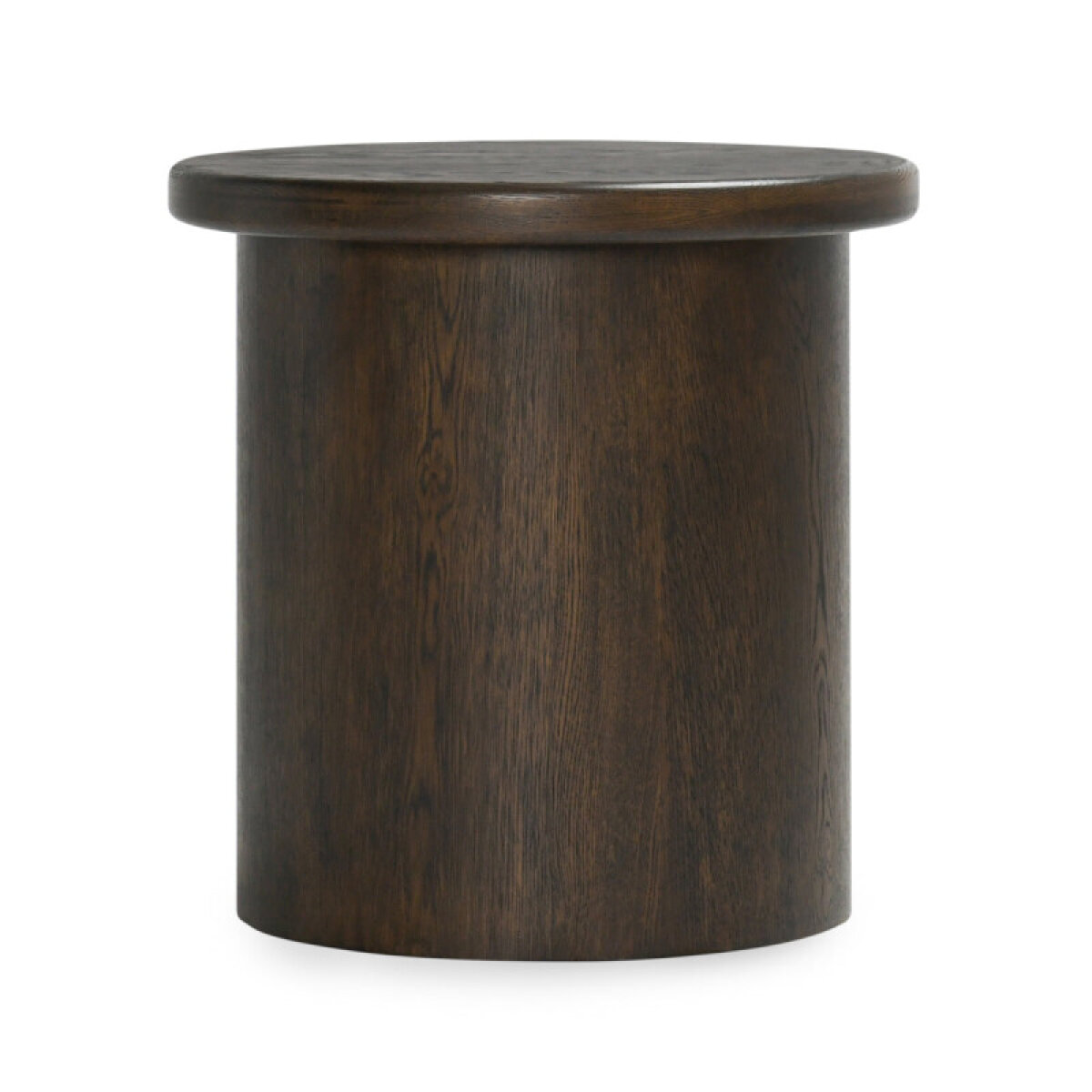 8c4547d86f0a01a369f901ad92514618 Runa Solid Wood Round End Table - Coffee Brown - Image 1