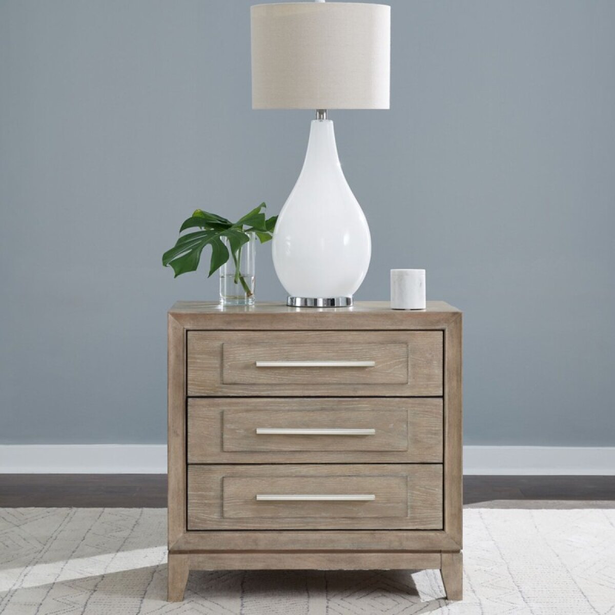 8c62deec057babe024bc509baa40fd7d Brentwood 3 Drawer Nightstand w/ Charging Station - Image 1