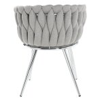 Austin Allen James Fabric Woven Chair Silver Frame - Image 3