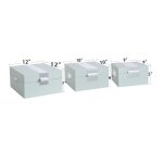 Norman Wyatt Home Spa Blue & Silver Set Of 3 Leather Accessory Boxes - Image 6