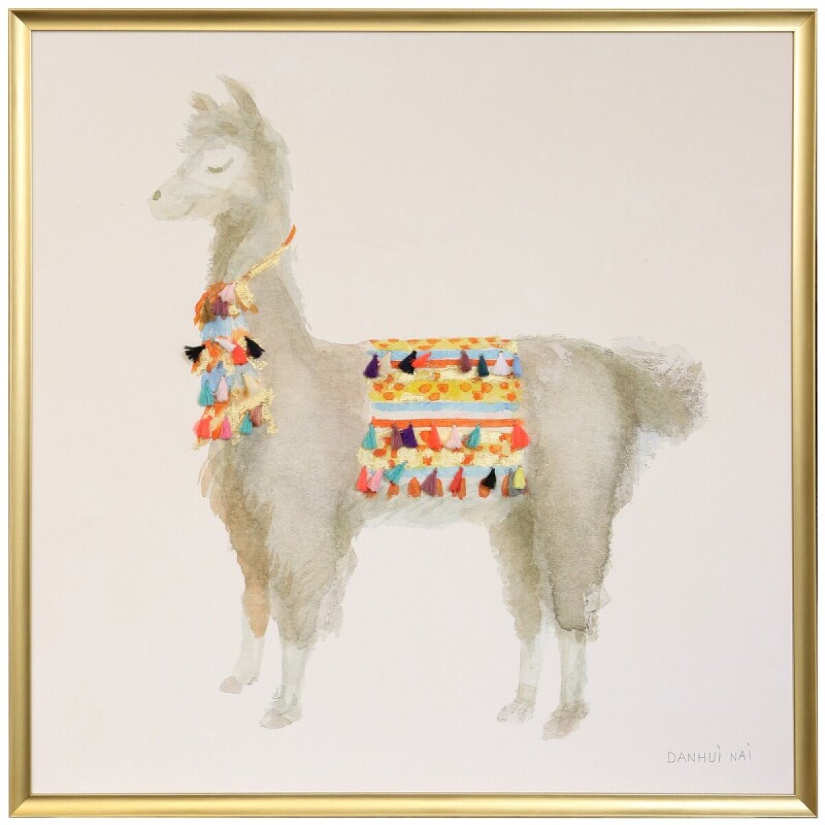8d0865898f03311a34ef8dd7e19fb785 Festive Llama Ii Manufactured Framed Canvas - Image 1