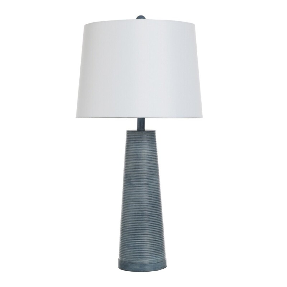 8d838e4a584d42c18ac80ed8eeaa51ec Denim Washed Cone Ribbed Table Lamp Base Design Polyresin 150 Watts - Image 1