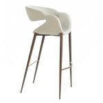 Light Gray Vintage Faux Leather Bar Stool - Image 8