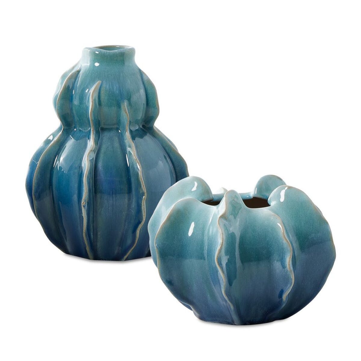 8e3e11a461f5cf4977de7e58fdd960ad Ocean Wave Indoor-outdoor Vases, S/2 - Image 1