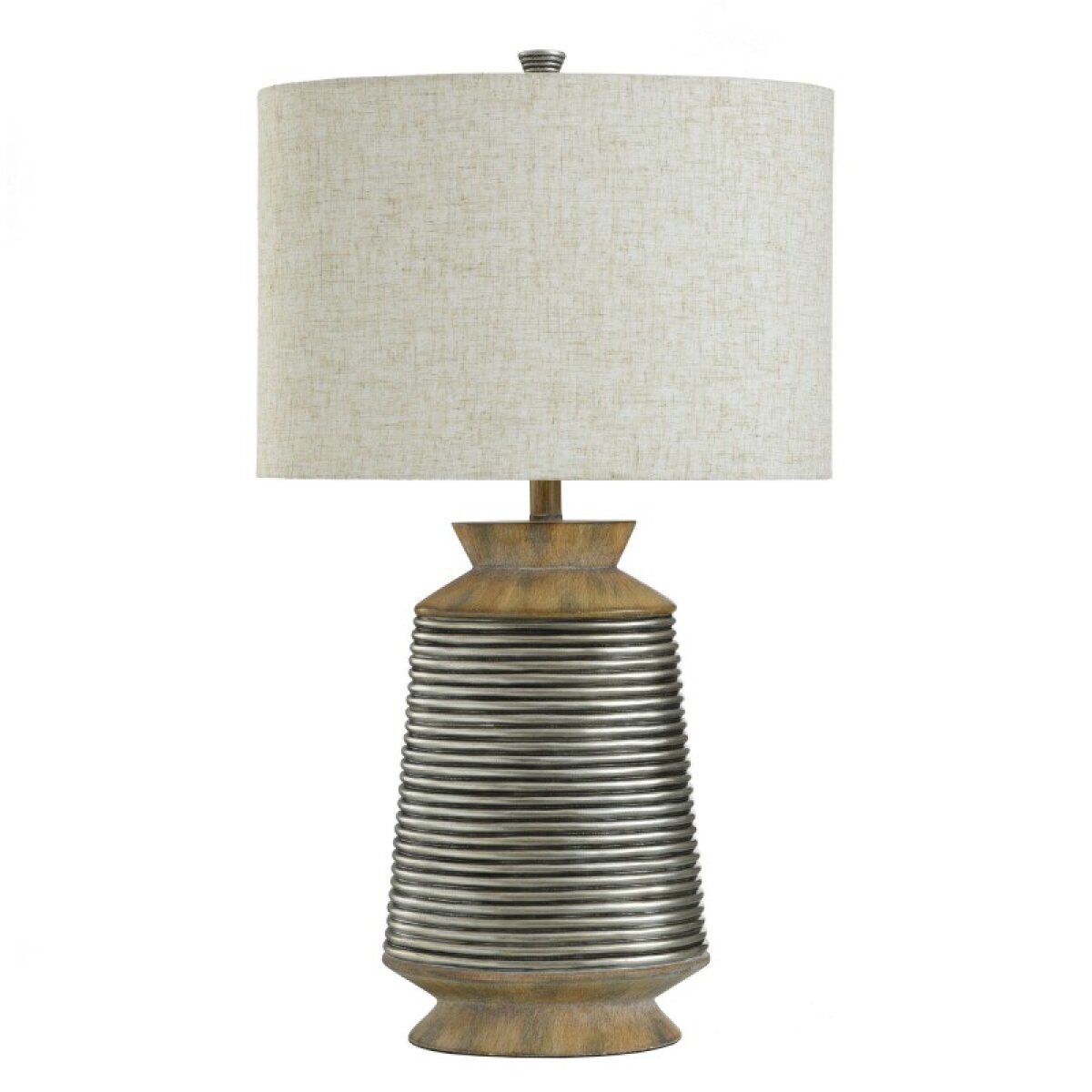 8e69223799e0ea99774e84d6ff3c8d00 Haver Hill Table Lamp Ribbed Polyresin Body In Brushed Brown And Aged Gold Finish - Image 1