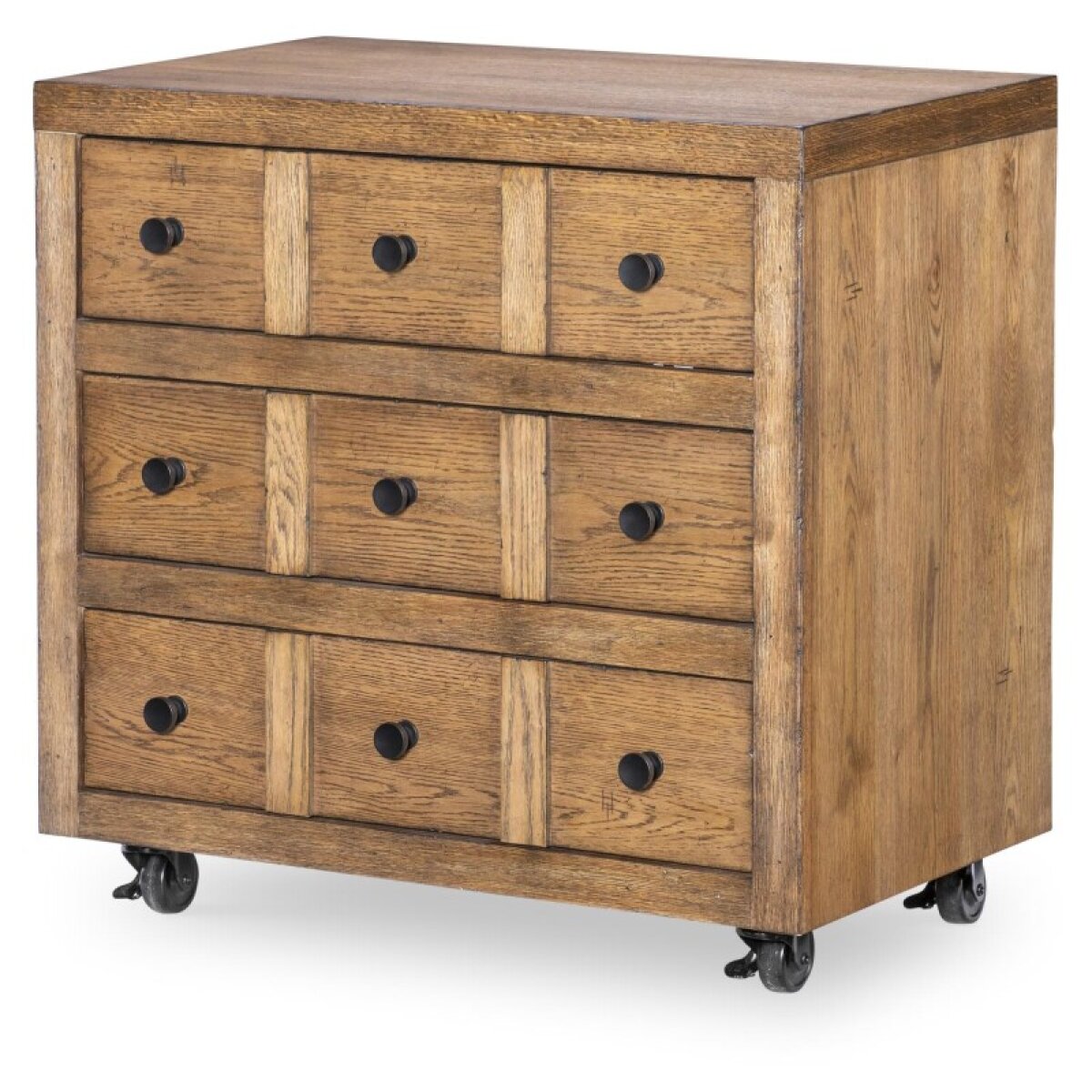 8ed5aa50662160fa0352a532c14cc524 Nightstand 3 Drw W/ Casters - Image 1