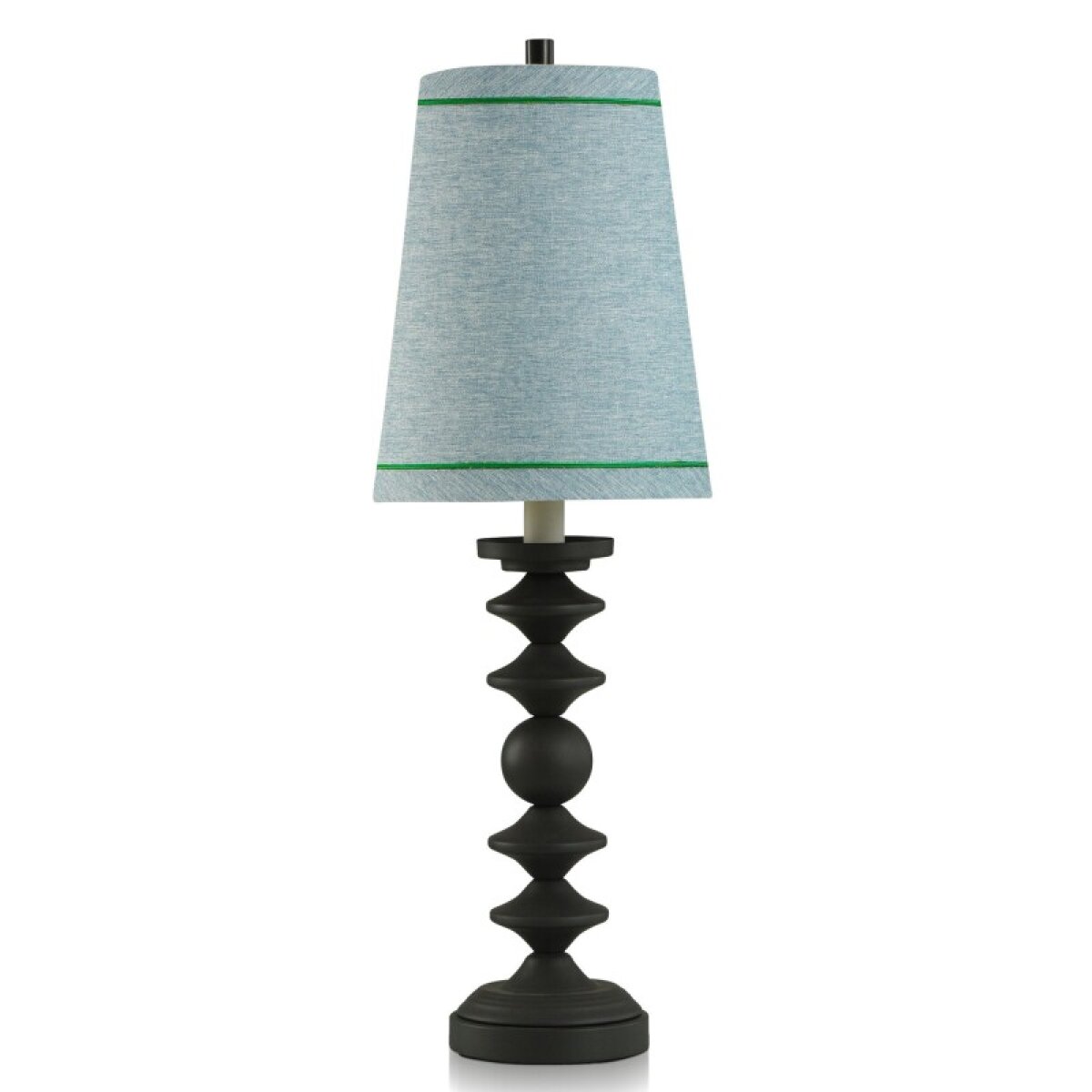 8f182a133ef0addb50c0f8a983feabb5 Dann Foley Lifestyle Table Lamp Art Deco Geometric Base And Blue Shade - Image 1