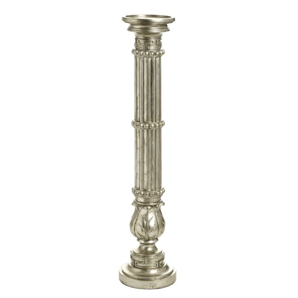 8fa324fd89963259b2275556a276ede5 Dann Foley Lifestyle Antiqued Silver Grecian Inspired Pedestal Candleholder - Image 1