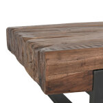 Duarte Solid Wood Rectangle Coffee Table - Rustic Brown - Image 6