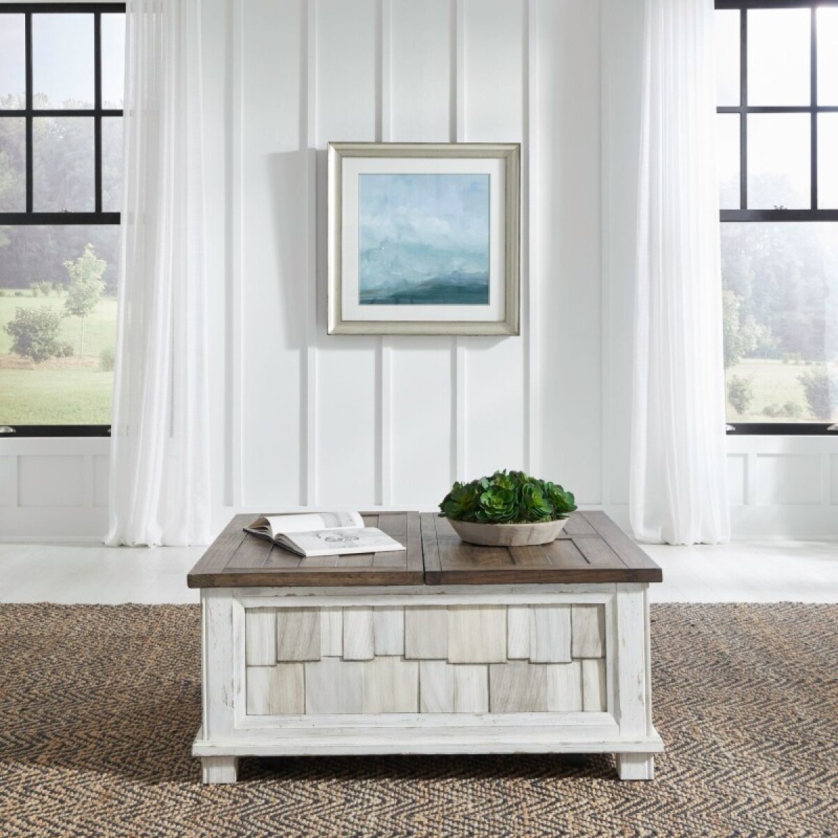 9058797b30ca95470f9ca9a39feee313 Lift Top Storage Cocktail Table - Image 1