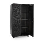 Albero Solid Wood Tall Cabinet - Black - Image 6