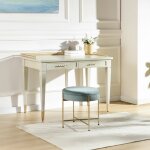 Gloss Linen Dann Foley Lifestyle Two Drawer Wooden Desk - Image 9