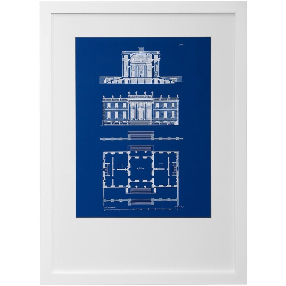 90fb3e466dc74cb7d8c6fea0b090aa0f Dann Foley Lifestyle Graphic Building Plan Iv Framed Print Under Glass - Image 1