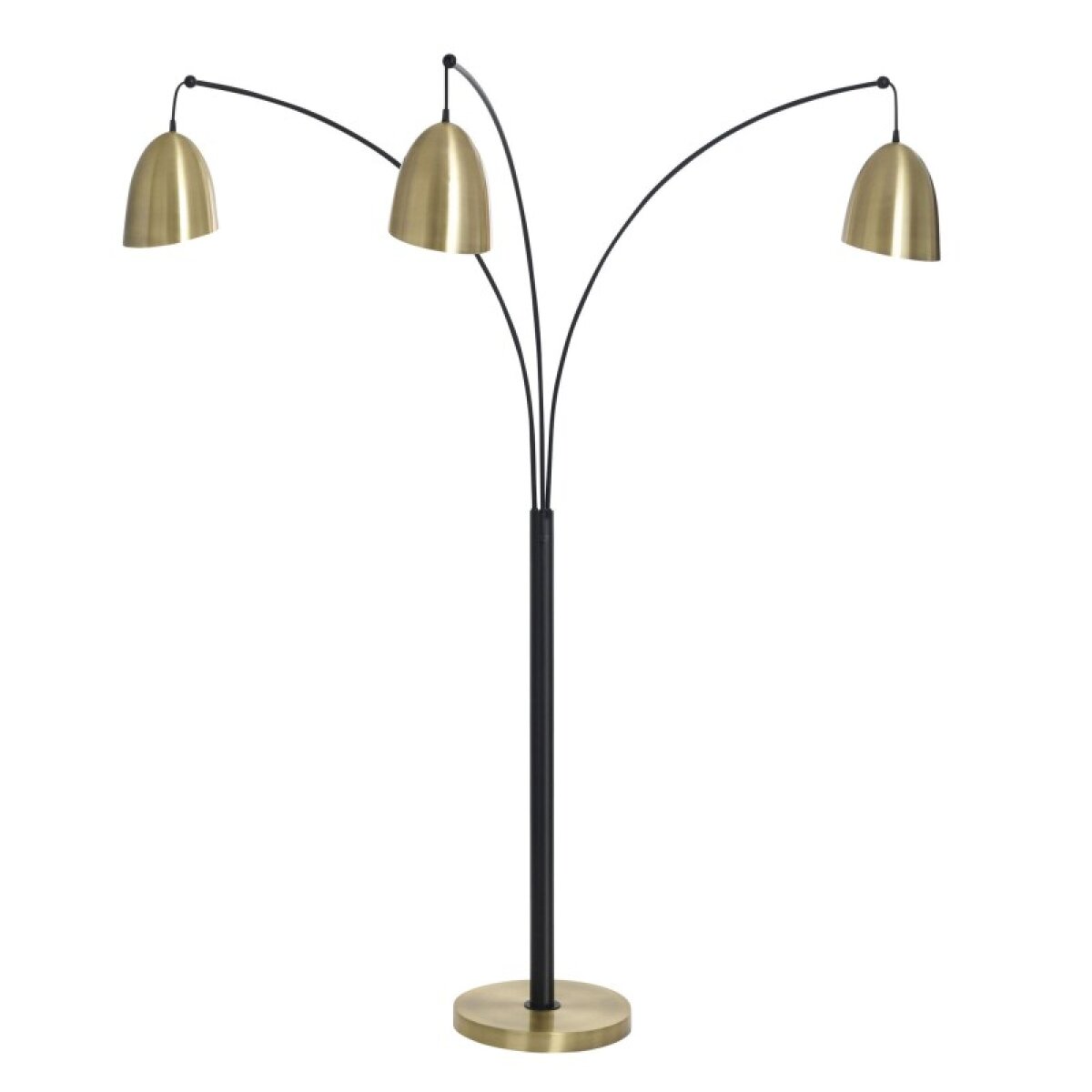 9146ee4039a84d0fa949c6750853fe02 Black & Antique Brass Steel Floor Lamp - Image 1