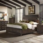 Thornwood Hills King Storage Bed, Dresser & Mirror, Night Stand