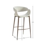 Light Gray Vintage Faux Leather Bar Stool - Image 6
