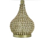 Medero Beaded Table Lamp Natural Fir Wood Beaded Body With Matte Gold Accents - Image 3