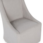 Warwick Upholstered Rolling Dining Chair - Stone Beige - Image 6