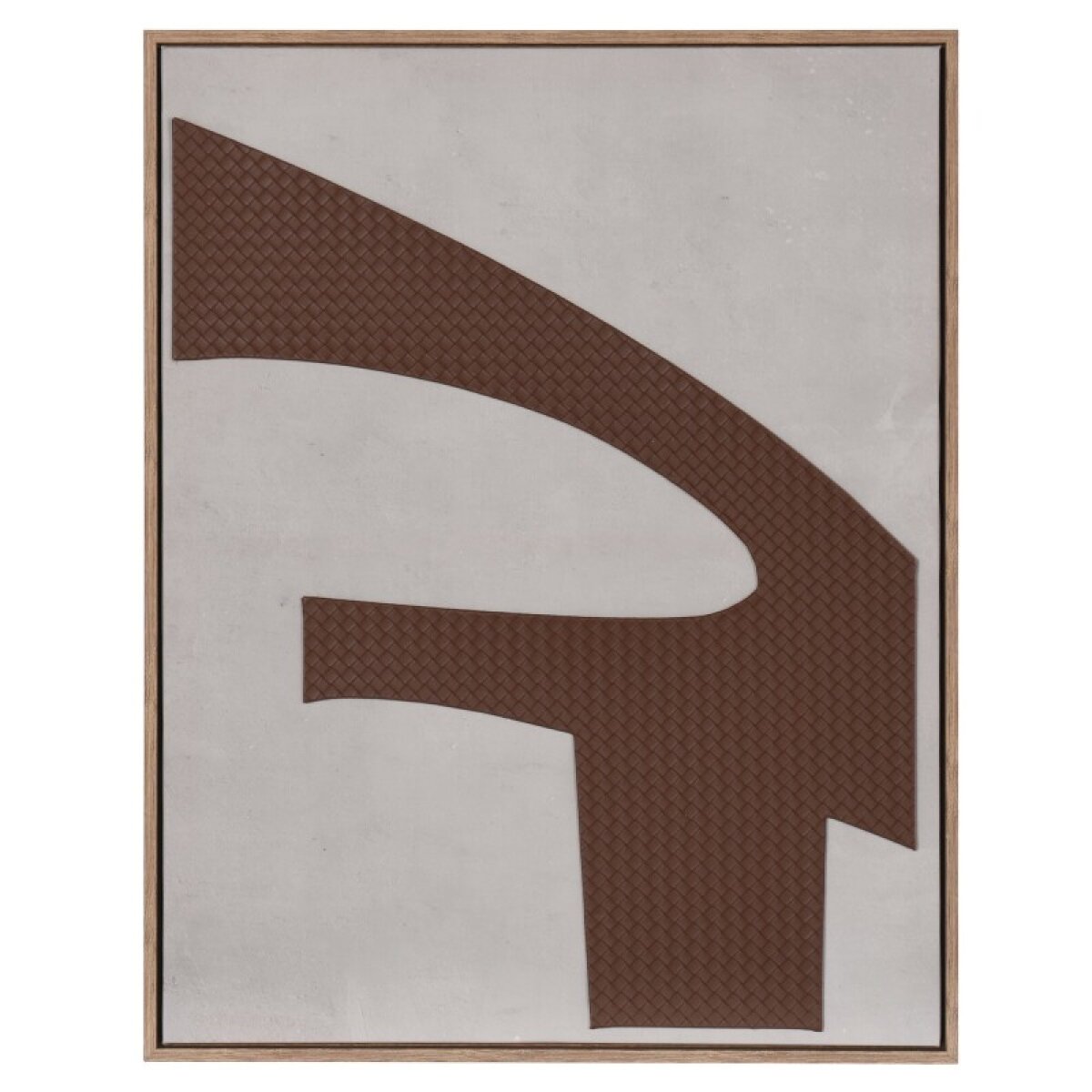 918bc01020050c434591af7dbddc5ac7 Abstract Leather I Mixed Media Die Cut Leather On Canvas With Brown Frame - Image 1