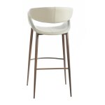 Light Gray Vintage Faux Leather Bar Stool - Image 3