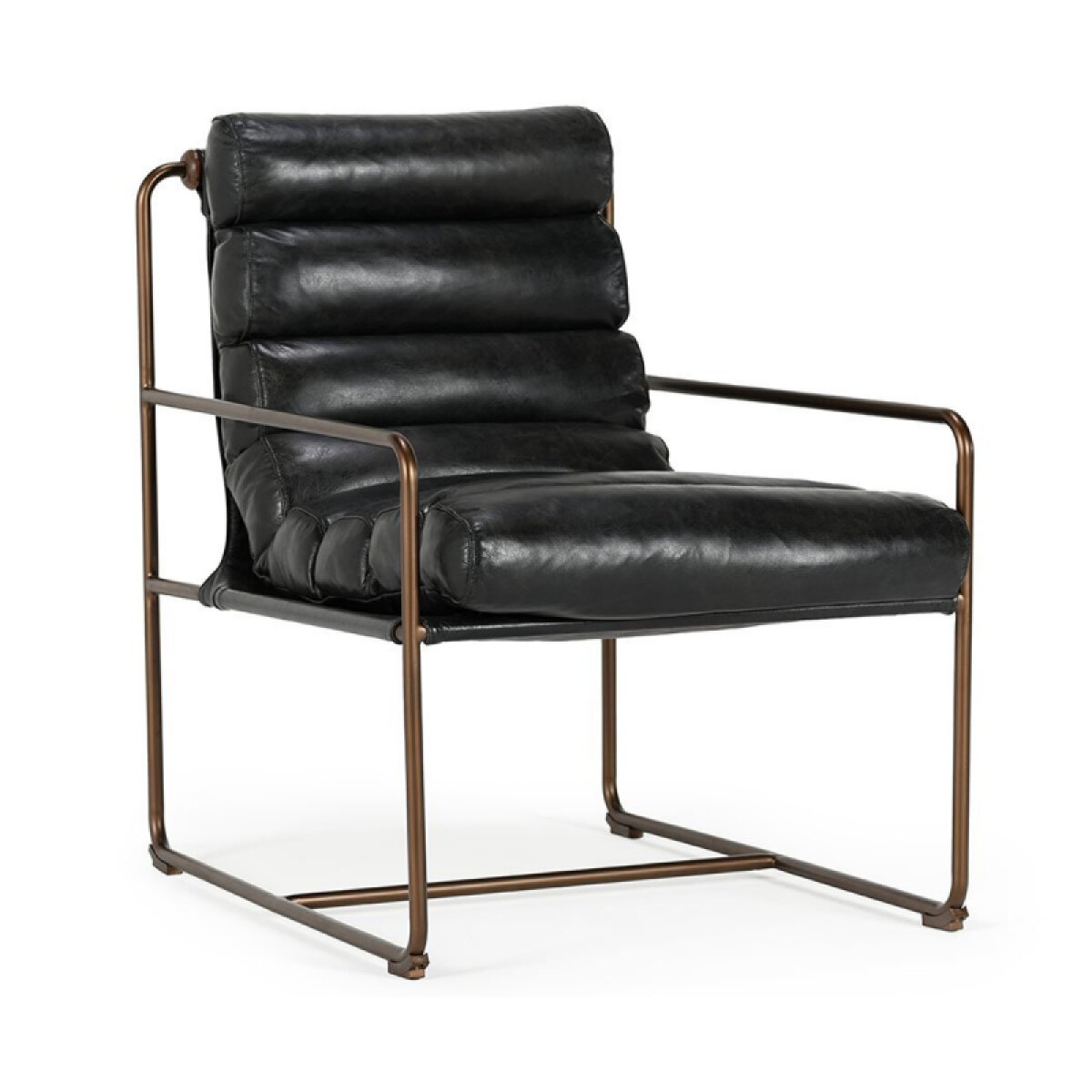 9307c485b5e9a6a12a41ae15e9203316 Argo Leather Accent Chair - Jet Black - Image 1