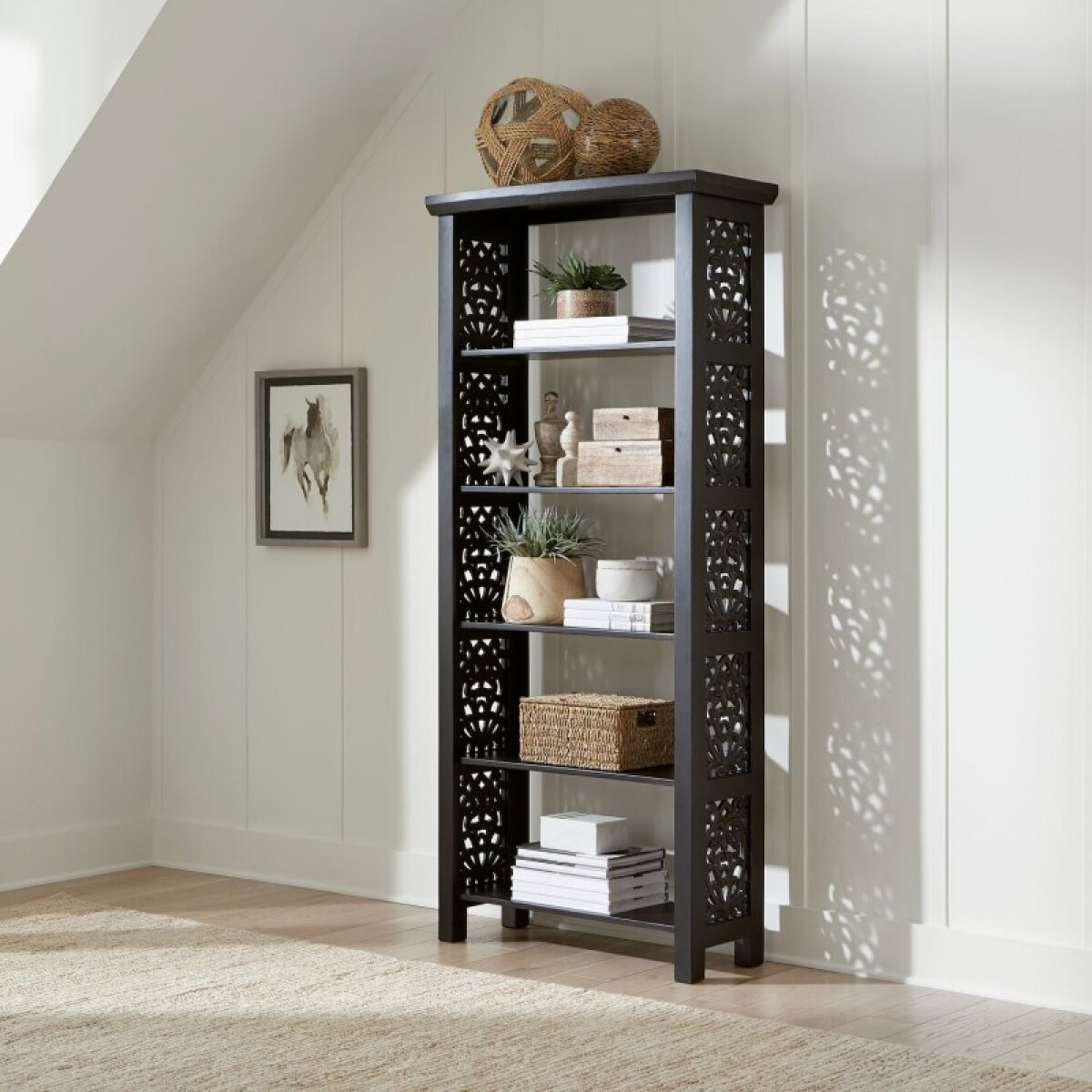 9349931416231c915da64b12d0646a01 Trellis Lane Accent Bookcase- Black - Image 1