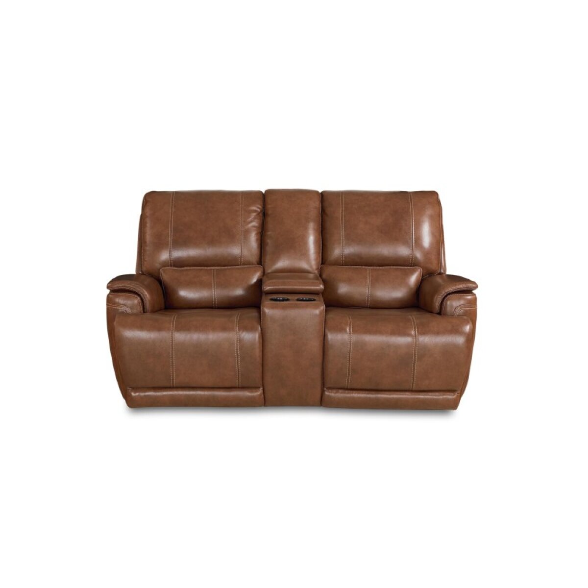 9361b087cf8878f5a81077adc399a916 Burlington Leather Power Reclining Loveseat with Center Console - Image 1