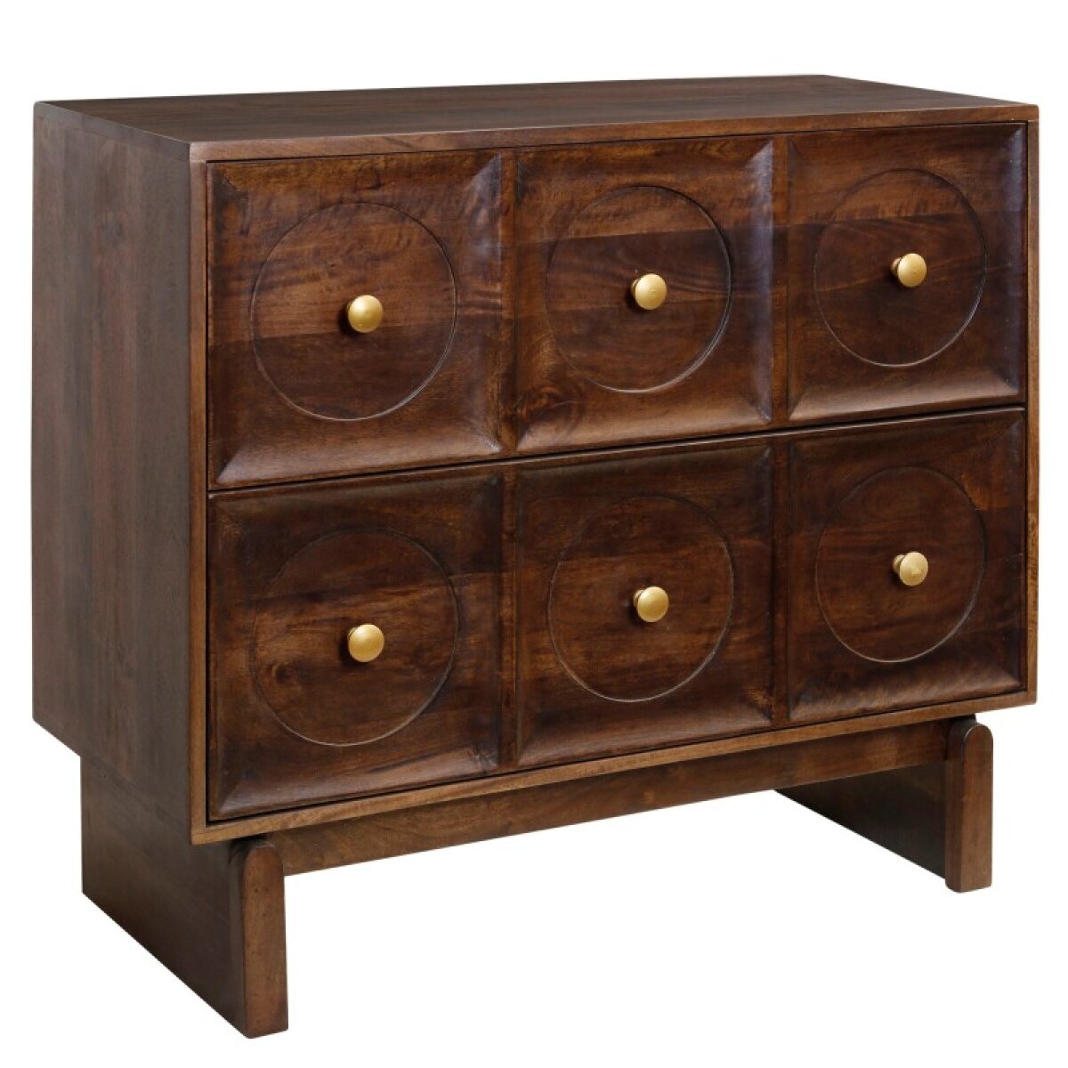 9405128532ac83b209f779fff451845a Laporte Chest Two Drawer Made Of Solid Mango Wood In Tobacco Brown Finish - Image 1